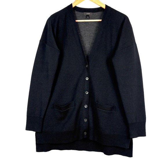 J Crew Womens Merino Wool Cardigan Sweater Sz M Breathable Minimalist Capsule - Picture 1 of 10